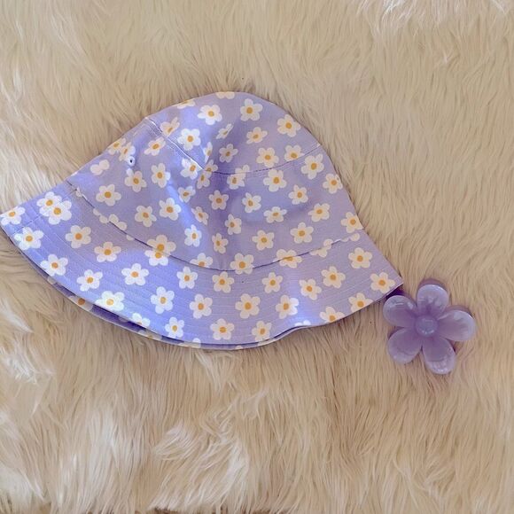 Accessories - Purple floral bucket hat